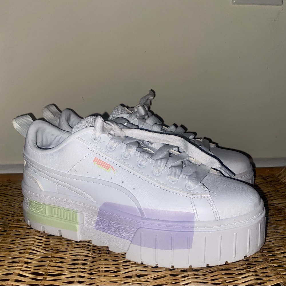 White Platform Puma Sneakers